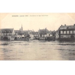 SOISSONS - Janvier 1910 - Inondation du Quai Saint Waast - très bon état