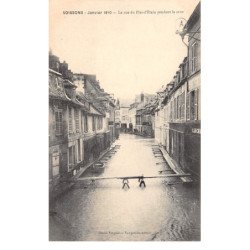 SOISSONS - Janvier 1910 - La Rue du Plat d'Etain pendant la crue - très bon état