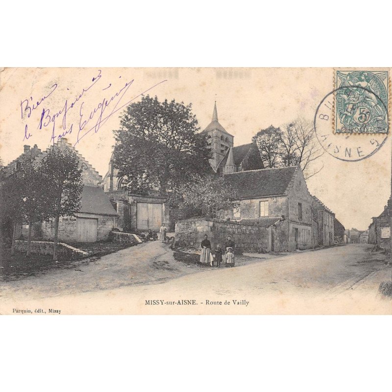 MISSY SUR AISNE - Route de Vailly - très bon état