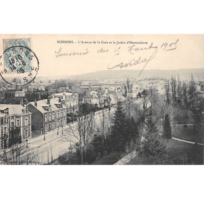 SOISSONS - L'Avvenue de la Gare et le Jardin d'Horticulture - très bon état SOISSONS - L'Avvenue de la Gare et le Jardin d'Horticulture - très bon état