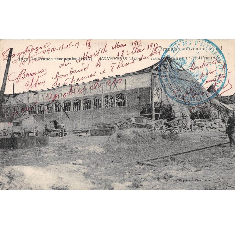 La France reconquise - MENNESSIS - Usine détruite par les Allemands - très bon état