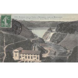 Barrage sur le Cher , à ROCHEBUT, près de Monyluçon - Vue d'ensemble des Batiments et de la Digue - très bon état