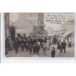 CAYEUX SUR MER : carte photo de la procession du 15 aout vers 1910 - très bon état