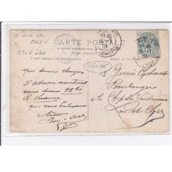 PARIS 16ème : carte photo de la boucherie - marchand de vins BESNAULT au 1 rue de Passy - bon état