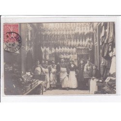 PARIS 16ème : carte photo de l'intérieur de la boucherie MOUSQUES au 19 avenue Victor Hugo - très bon état