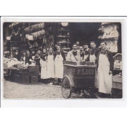 PARIS 16ème : carte photo du magasin et d'un charriot de livraison de la maison LUCE au 41 rue de l'Annonciation - état