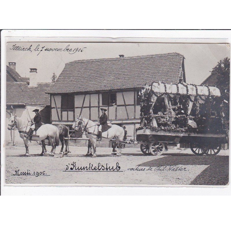 ILLKIRCH : carte photo d'un char (messli 1905) - très bon état