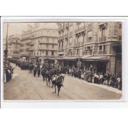 GRENOBLE : carte photo - les grèves - funérailles du soldat Mollier - bon état