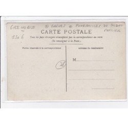 GRENOBLE : carte photo - les grèves - funérailles du soldat Mollier - bon état