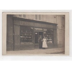 LONGJUMEAU : carte photo de l'épicerie et marchand de vins MICHAUX (sortie sur Montlhéry) - très bon état