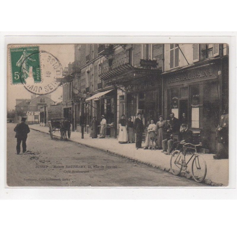 JUVISY : le café - restaurant BAUTHAMY, rue de Draveil - état