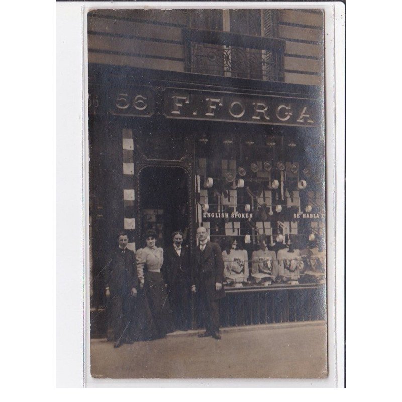 PARIS 8ème : carte photo du magasin FORGA au 56 boulevard Haussmann (tailleur - chemisier) - très bon état