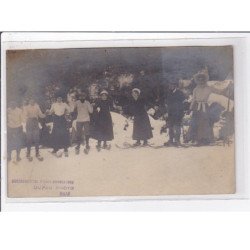 EAUX BONNES : carte photo du concours de skis en 1909 - très bon état