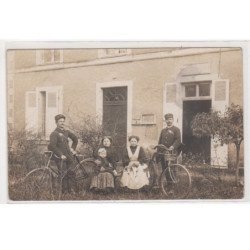 CLERMONT CREAN : carte photo de facteurs à vélo (Poste) - très bon état
