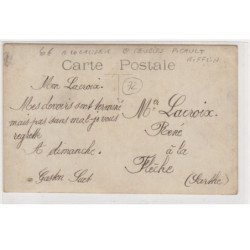 A LOCALISER : carte photo d'une revue militaire (magasin de meubles Picault Rifflin) - très bon état