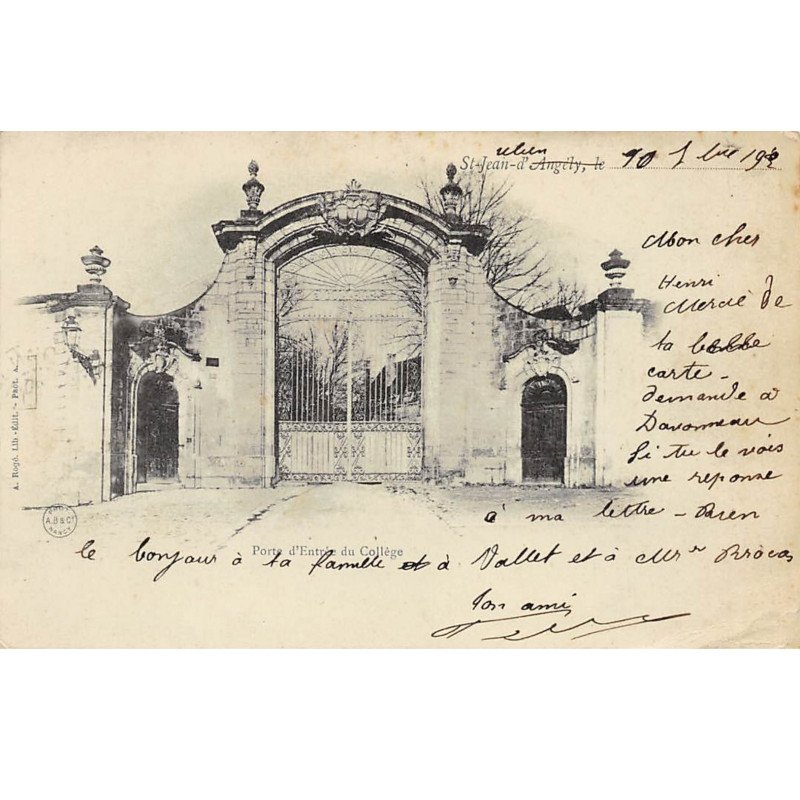 SAINT JEAN D'ANGELY - Porte d'Entrée du Collège - très bon état