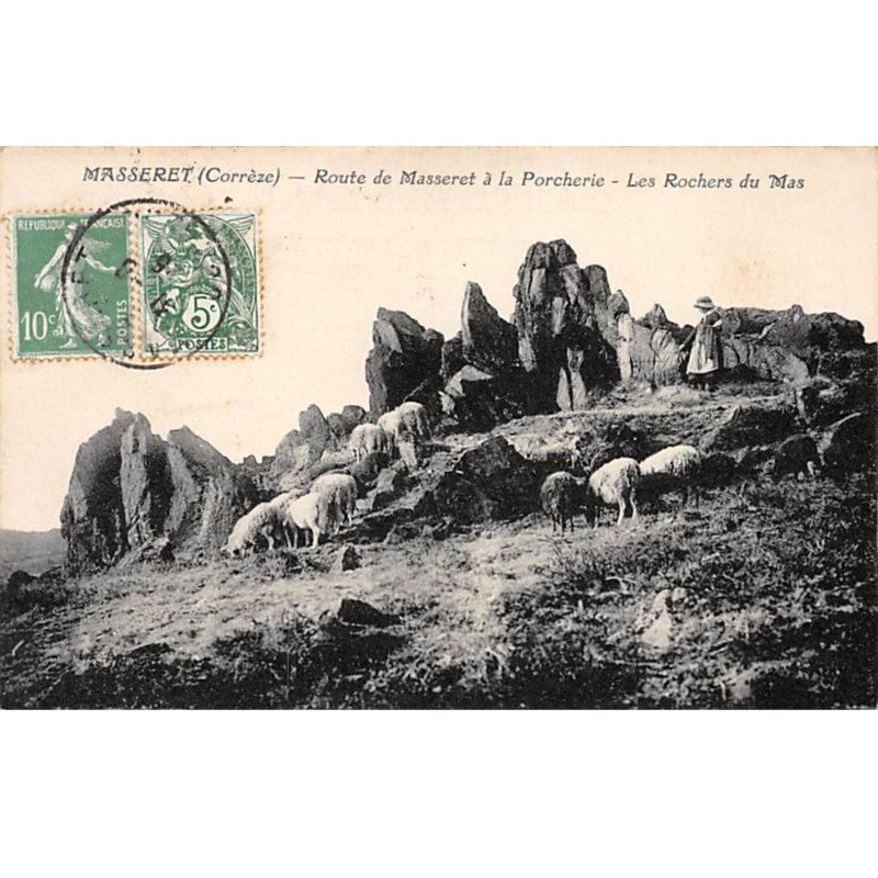 MASSERET - Route de Masseret à la Porcherie - Les Rochers du Mas - très bon état