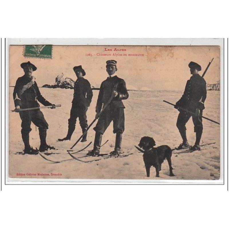 LES ALPES : chasseurs alpins en manoeuvre - état LES ALPES : chasseurs alpins en manoeuvre - état