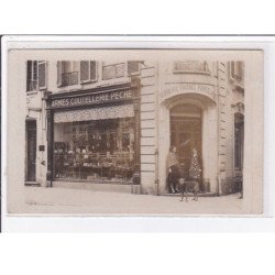 BELFORT : carte photo de l'armurerie- coutellerie et magasin d'articles de pêche au 33 faubourg de France -très bon état