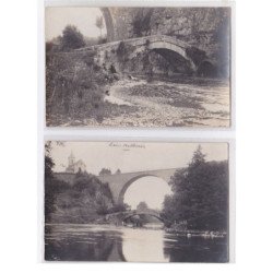 PIERRE PERTHUIS : lot de 2 cartes photo (pont - église) - très bon état