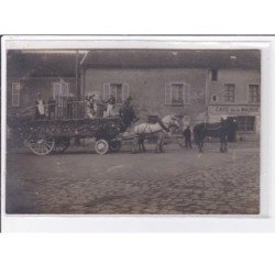LONGPERRIER : carte photo d'une cavalcade (char devant le café de la Mairie) - très bon état