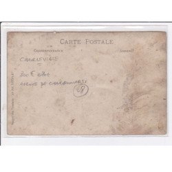 CHARLEVILLE : carte photo de l'attelage de livraison de l'agence de charbonnages PERIN frères - état