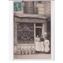 PARIS 12ème : carte photo du magasin "la Ferme du Comte de Chaussy" au 51 rue Michel Bizot - très bon état