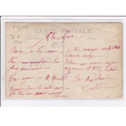 FLERS : carte photo d'un groupe devant la boucherie moderne Hannebicque - état