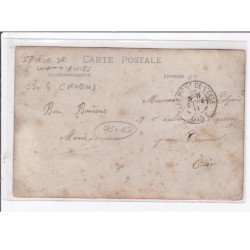 PARIS 12 ème : carte photo du salon de coiffure ROBIN au 58 rue de Wattignies - bon état (traces au dos)