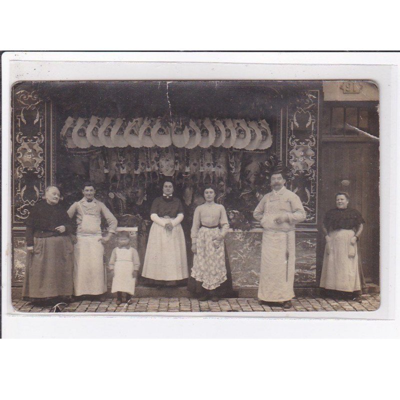 TOURS ? : carte photo d'une boucherie - état