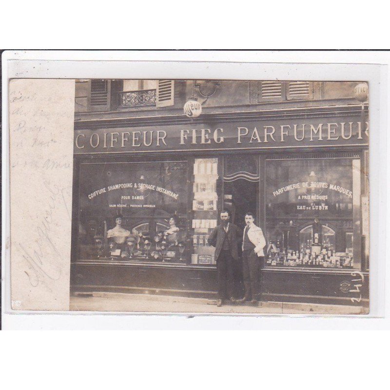 NEUILLY SUR SEINE : carte photo d'un salon de coiffure FIEG (coiffeur) - très bon état NEUILLY SUR SEINE : carte photo d'un salon de coiffure FIEG (coiffeur) - très bon état