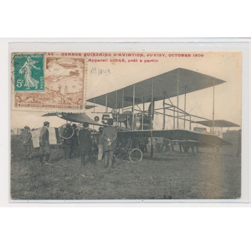 PORT AVIATION JUVISY - Vignette - Porte timbre - Grande quinzaine d'aviation - Appareil Lioré - très bon état