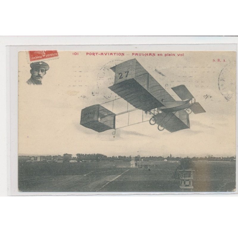 PORT AVIATION JUVISY - Cachet - Paulhan en plein vol - état