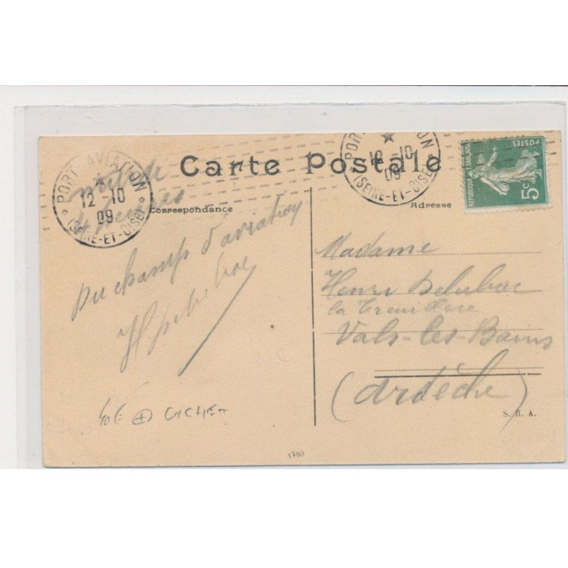 PORT AVIATION JUVISY - Cachet - Grande quinzaine de Paris - Prix - De Lambert sur Wright-Ariel - très bon état