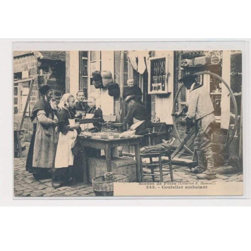 Scènes de foire - coutelier ambulant - très bon état