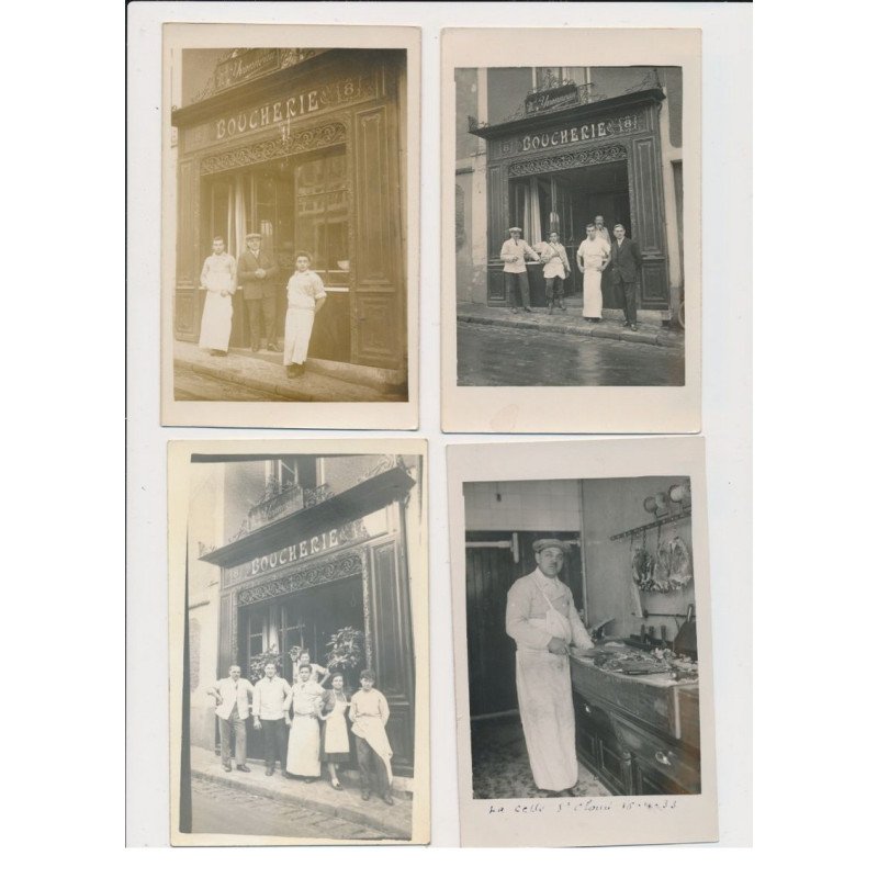 LA CELLE SAINT CLOUD - Boucherie Yvonneau (4 CPA) - très bon état