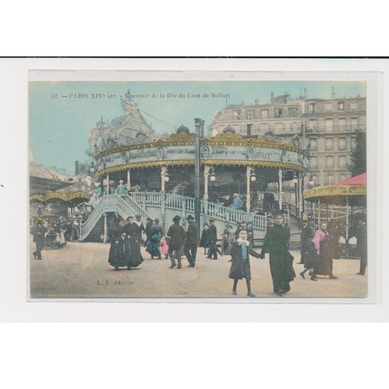 PARIS - Manège - Souvenir de la fête du lion de Belfort - 75014 - très bon état PARIS - Manège - Souvenir de la fête du lion de Belfort - 75014 - très bon état