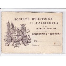 Société d'Histoire et d'Archéologie de la LOZERE - centenaire 1920 - très bon état