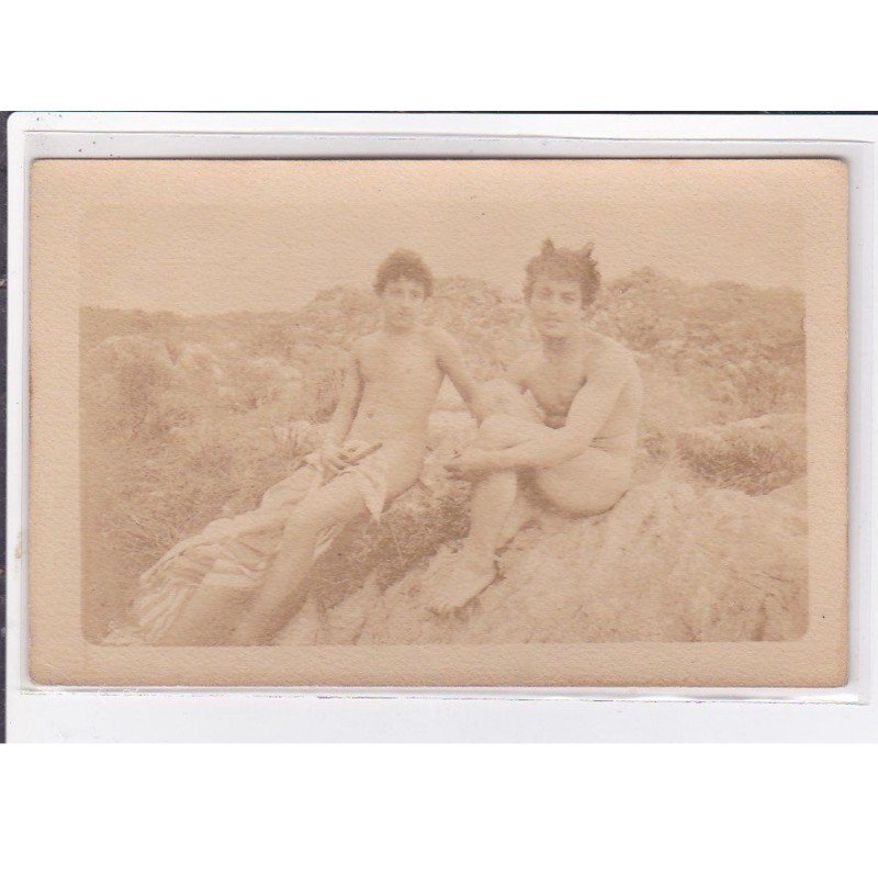 NUS MASCULIN : carte photo Von GLOEDEN à Taormina (Sicile) - (homme nu) - très bon état NUS MASCULIN : carte photo Von GLOEDEN à Taormina (Sicile) - (homme nu) - très bon état