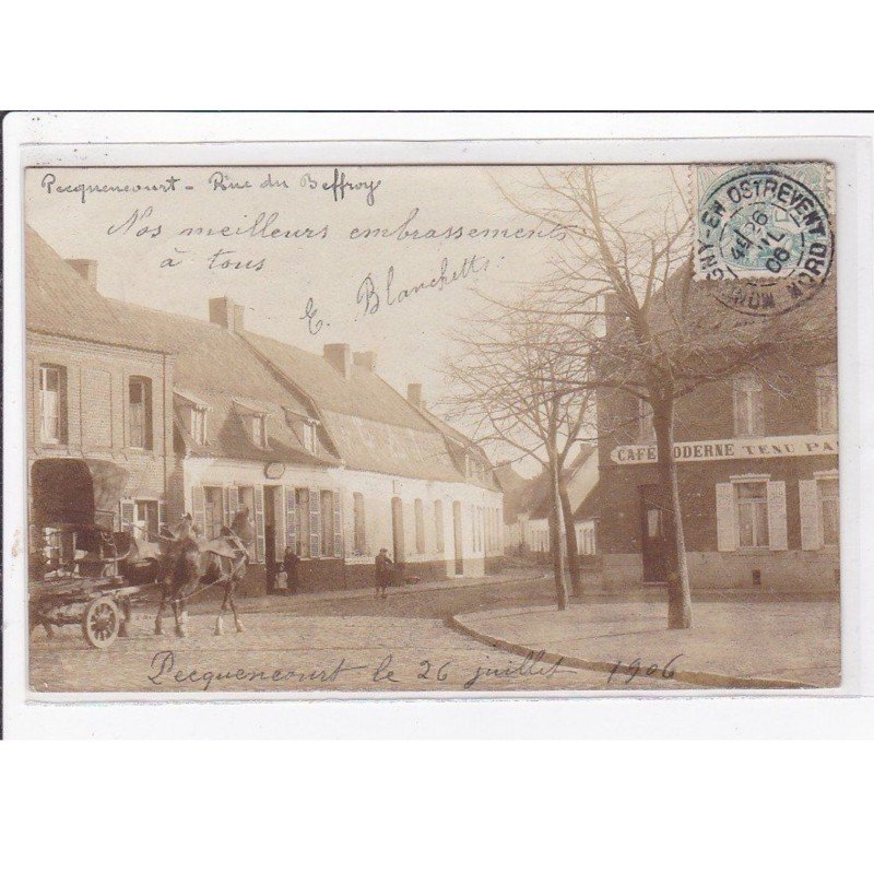 PECQUENCOURT : carte photo de la rue du Beffroy - très bon état