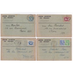 LE VESINET : lot de 5 cartes de l'union sportive du Vésinet vers 1940 - bon état général