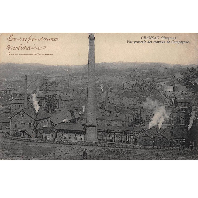 CRANSAC - Vue générale des travaux de Campagnac - très bon état