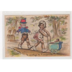 BOURET Germaine : cpa avec collage (systeme -  série 593) (ex-collection Amigon) - très bon état