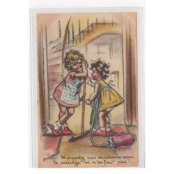 BOURET Germaine : cpa avec collage (systeme -  série 593) (ex-collection Amigon) - très bon état