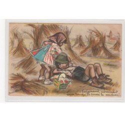 BOURET Germaine : cpa avec collage (systeme -  série 593) (ex-collection Amigon) - très bon état