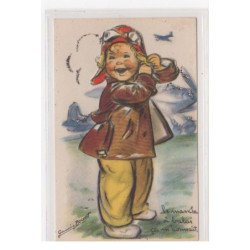 BOURET Germaine : cpa avec collage (systeme - série 631 - aviateur) (ex-collection Amigon) - très bon état