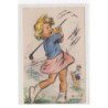 BOURET Germaine : cpa avec collage (systeme - série 631 - golf) (ex-collection Amigon) - très bon état