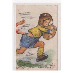 BOURET Germaine : cpa avec collage (systeme - série 631 - rugby) (ex-collection Amigon) - très bon état