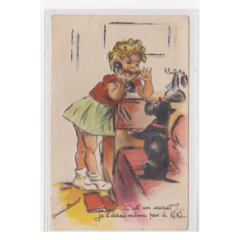 BOURET Germaine : cpa avec collage (systeme -  série 681) (ex-collection Amigon) - très bon état