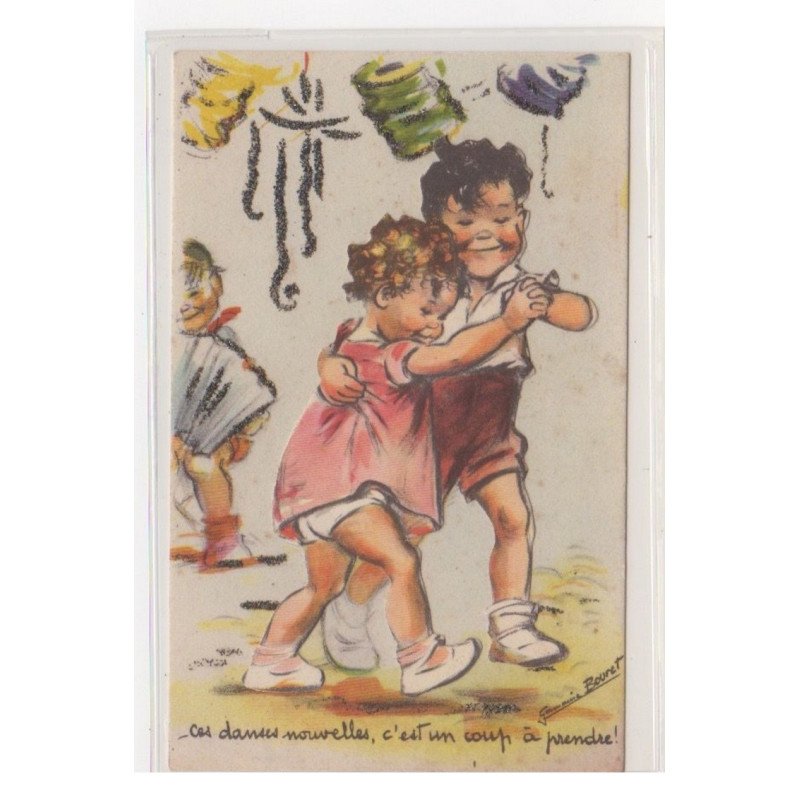 BOURET Germaine : cpa avec collage (systeme -  série 681) (ex-collection Amigon) - très bon état